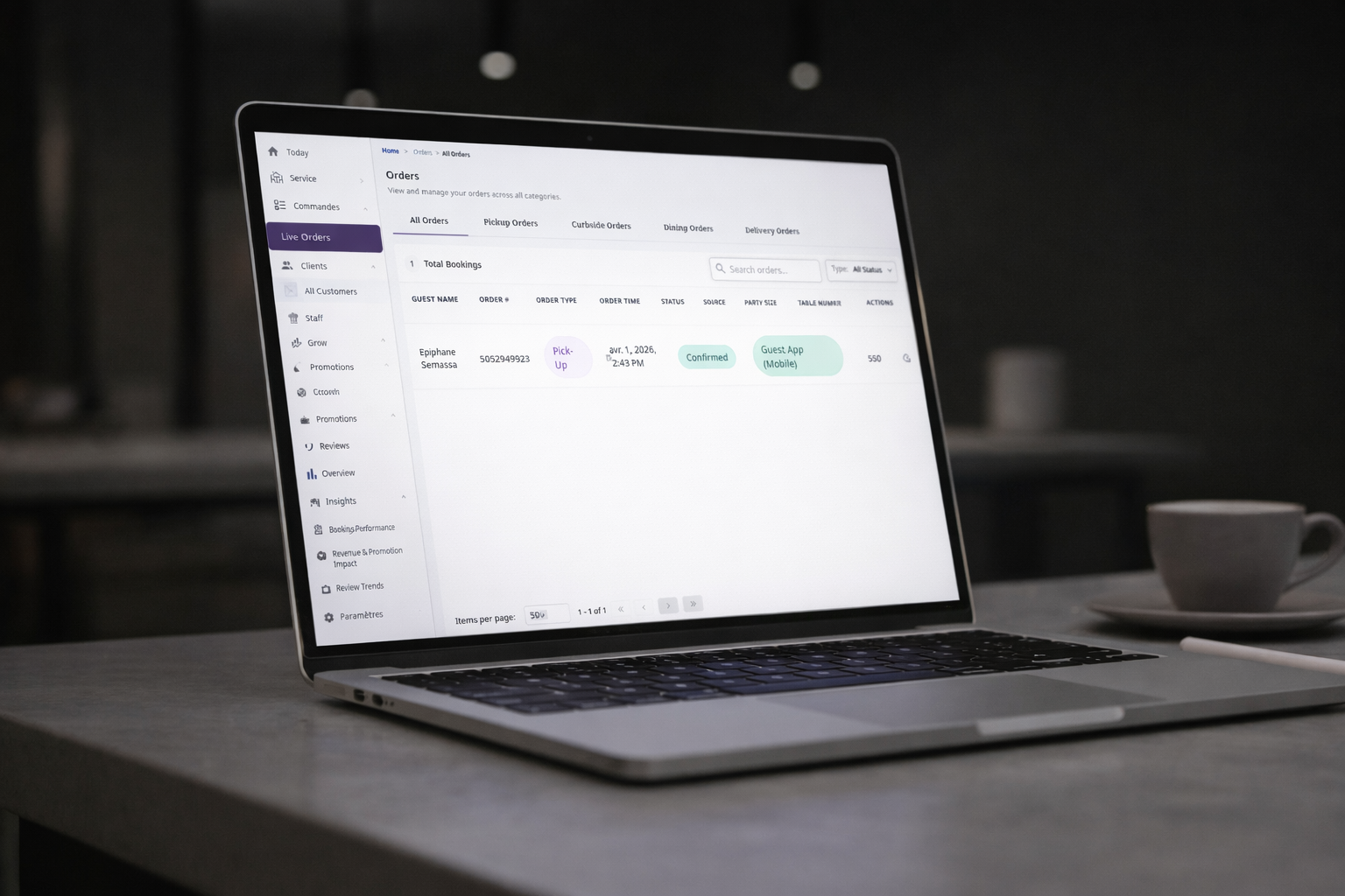 Interface commandes et livraison Biova